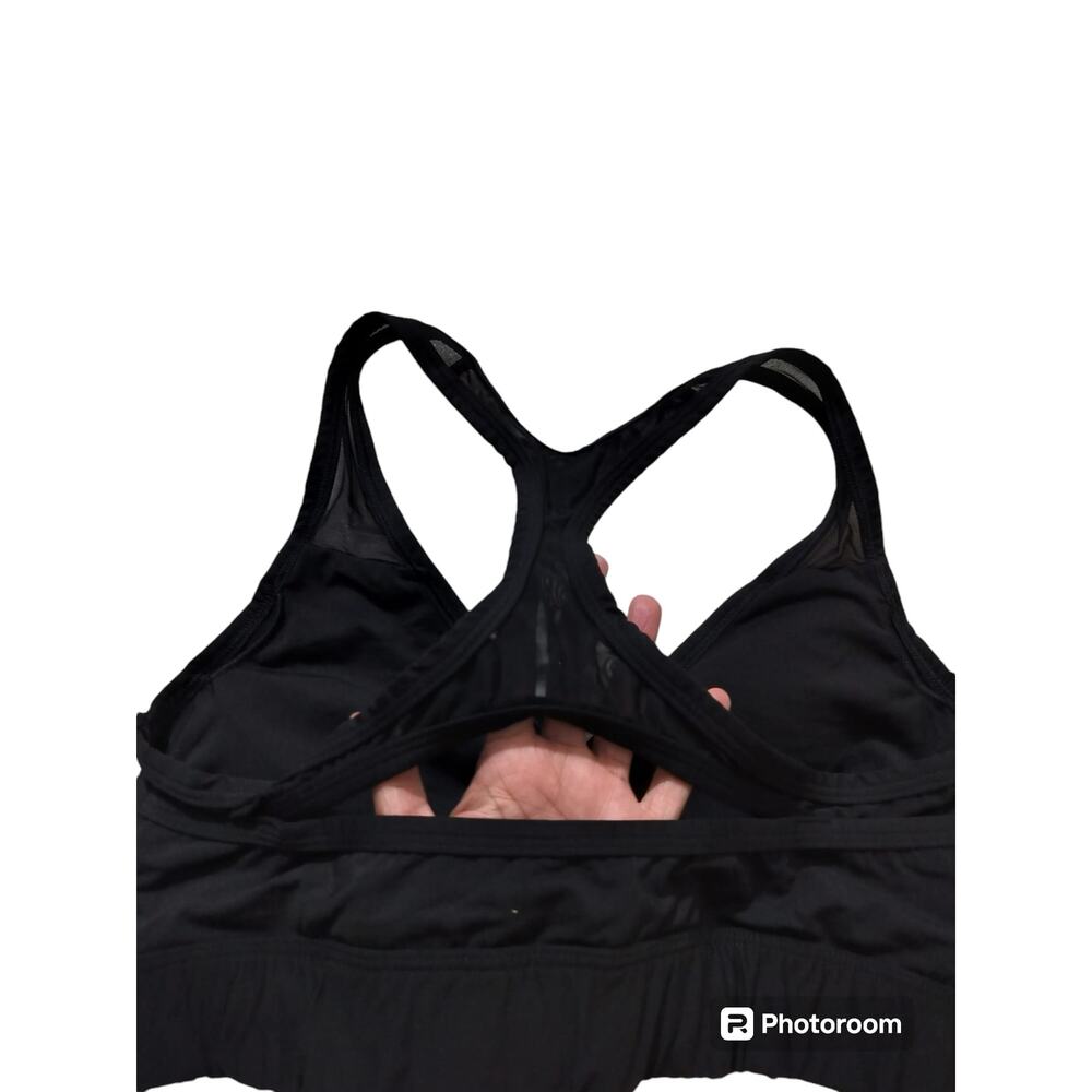 Pink victoria secrets ultimate lightly lined black sports bra wrap meshh size L - Picture 4 of 7